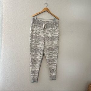 Free People Gray and White Patterned Sweater Joggers